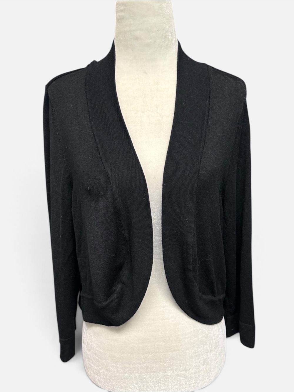 Black Open Front Cardigan Sweater L
